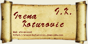 Irena Koturović vizit kartica